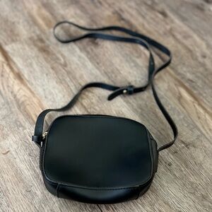 J. Crew Black Crossbody Leather Bag EUC